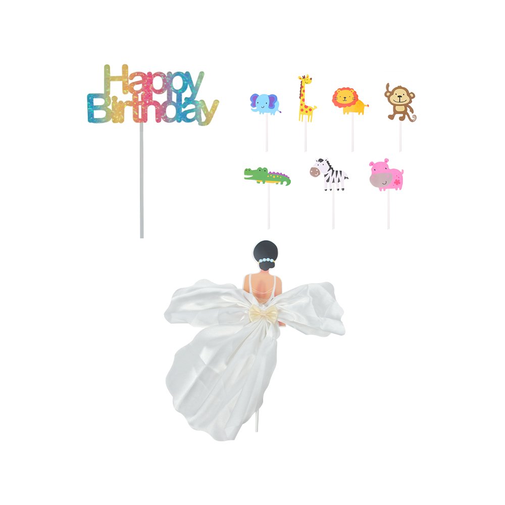 Paper Stick Animal Colorful Alphabet HAPPT BIRTHDAY Cake Flag Insertion BIRTHDAY Cake Decorating Supplies