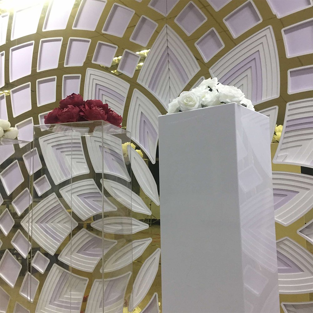 Wedding Supplier Acrylic Cylinder Cake Table Plinth Flower Pedestal Stand For Wedding Banquet Party Decorations