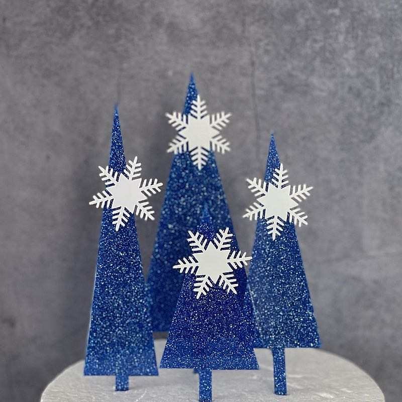 Christmas tree cake toppers wholesale xmas cake decorating acrylic Christmas trees cake decoration