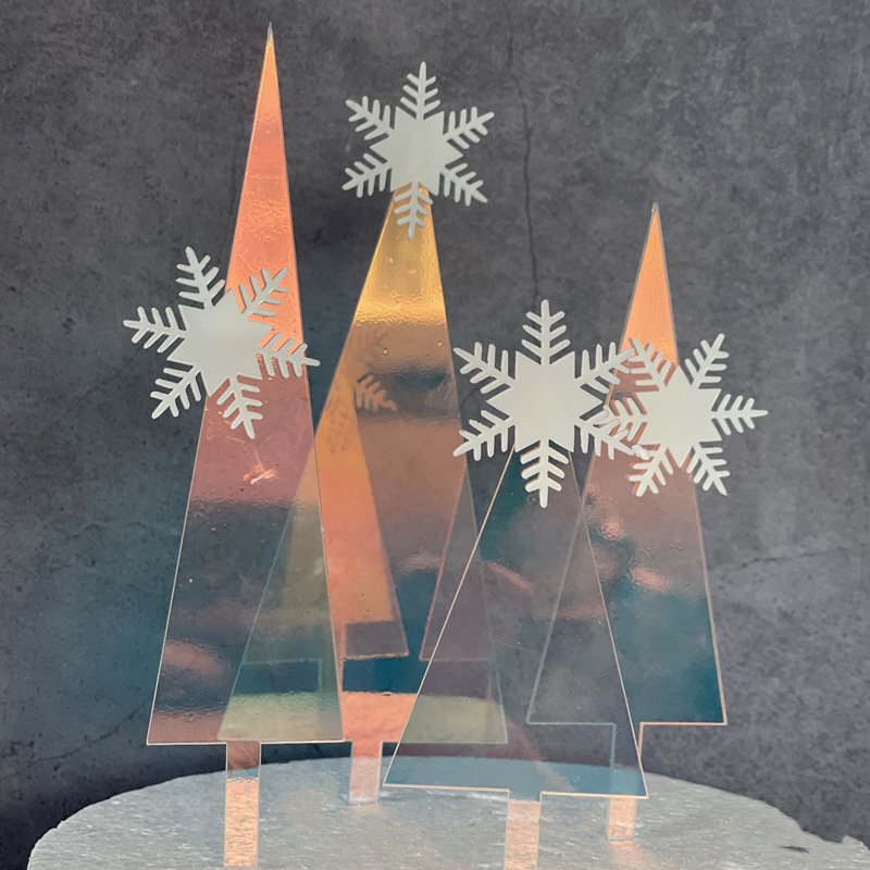Christmas tree cake toppers wholesale xmas cake decorating acrylic Christmas trees cake decoration