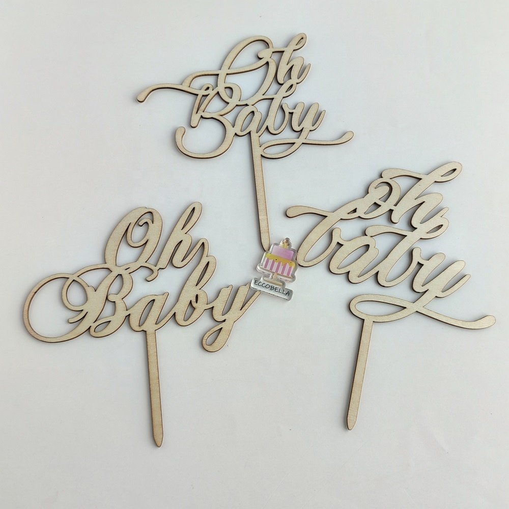 wood Cake Topper number one for Baking Decorative cake Accessories Premium Quality Cake Decoration party supplies
