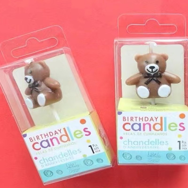 Hot Selling Cute Brown Bear Cartoon Birthday Cake Candle Popular Parties Holidays Decorative Animal Decorating Supplies