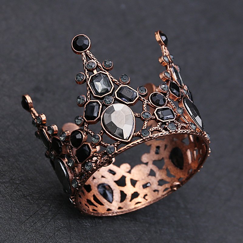 Cake baking children vintage crown bridal jewelry birthday decoration ornaments round rhinestone tiara factory crowns and tiaras