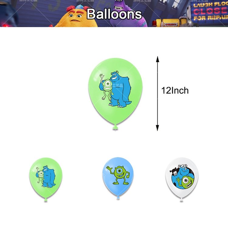Monster-Inc Party Decorations Kids Birthday Party Supplies For Monsters University Party Include Banner Cupcake Topper X6177