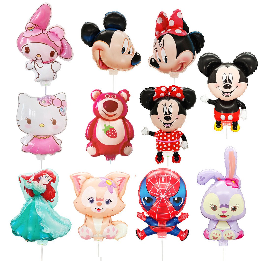 cartoon animal shaped clip on balloon hand-held lipstick balloon shop decoration small gift aluminum film balloon