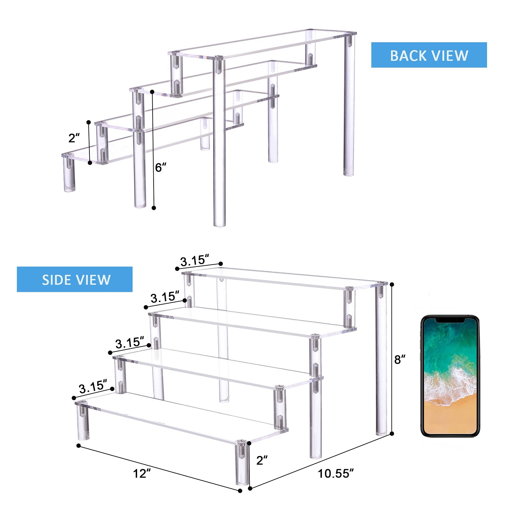 Factory wholesale 4 Tier cake decorating supplies Storage Holders Acrylic Display Shelf Cake Stand for Desserts Cosmetics