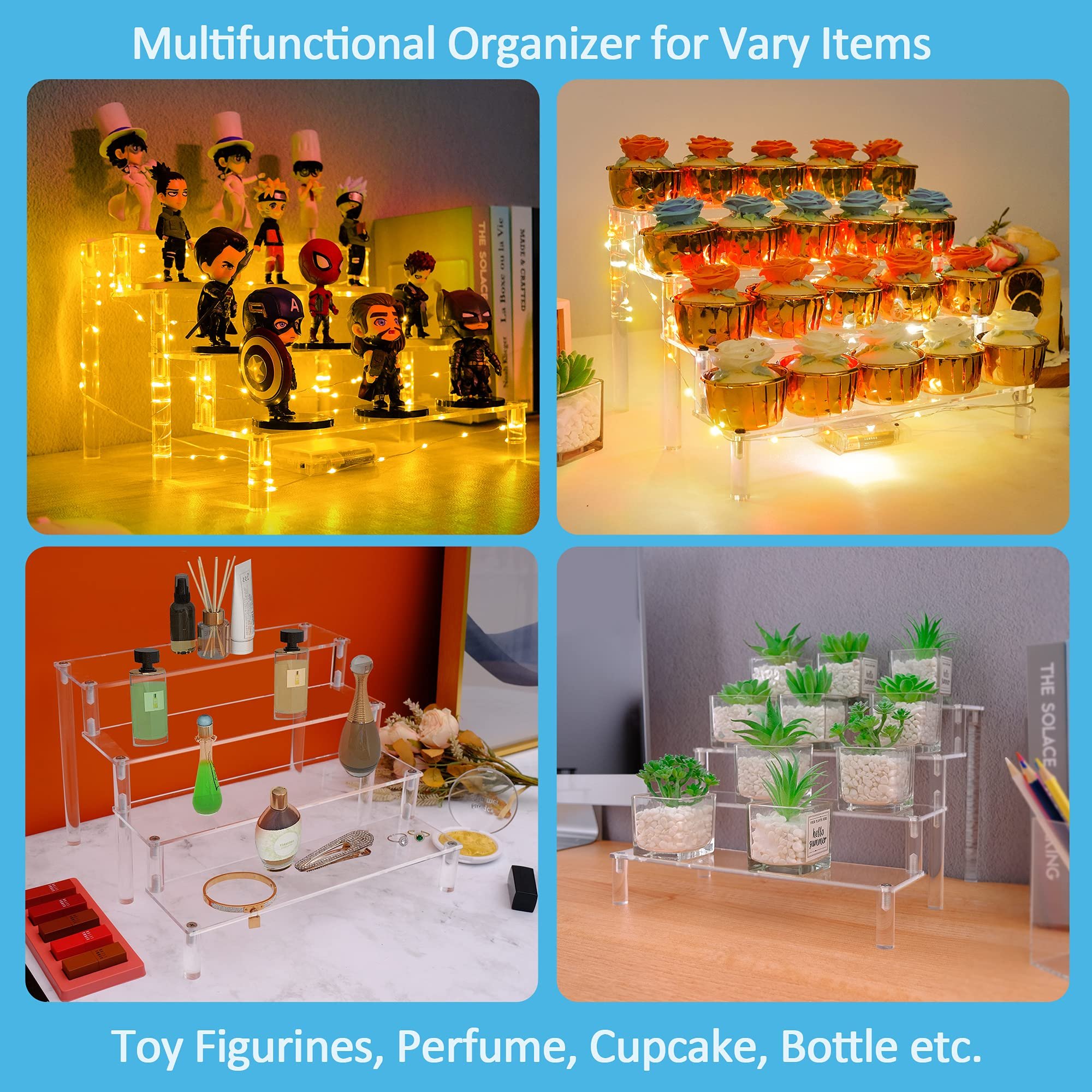 Factory wholesale 4 Tier cake decorating supplies Storage Holders Acrylic Display Shelf Cake Stand for Desserts Cosmetics