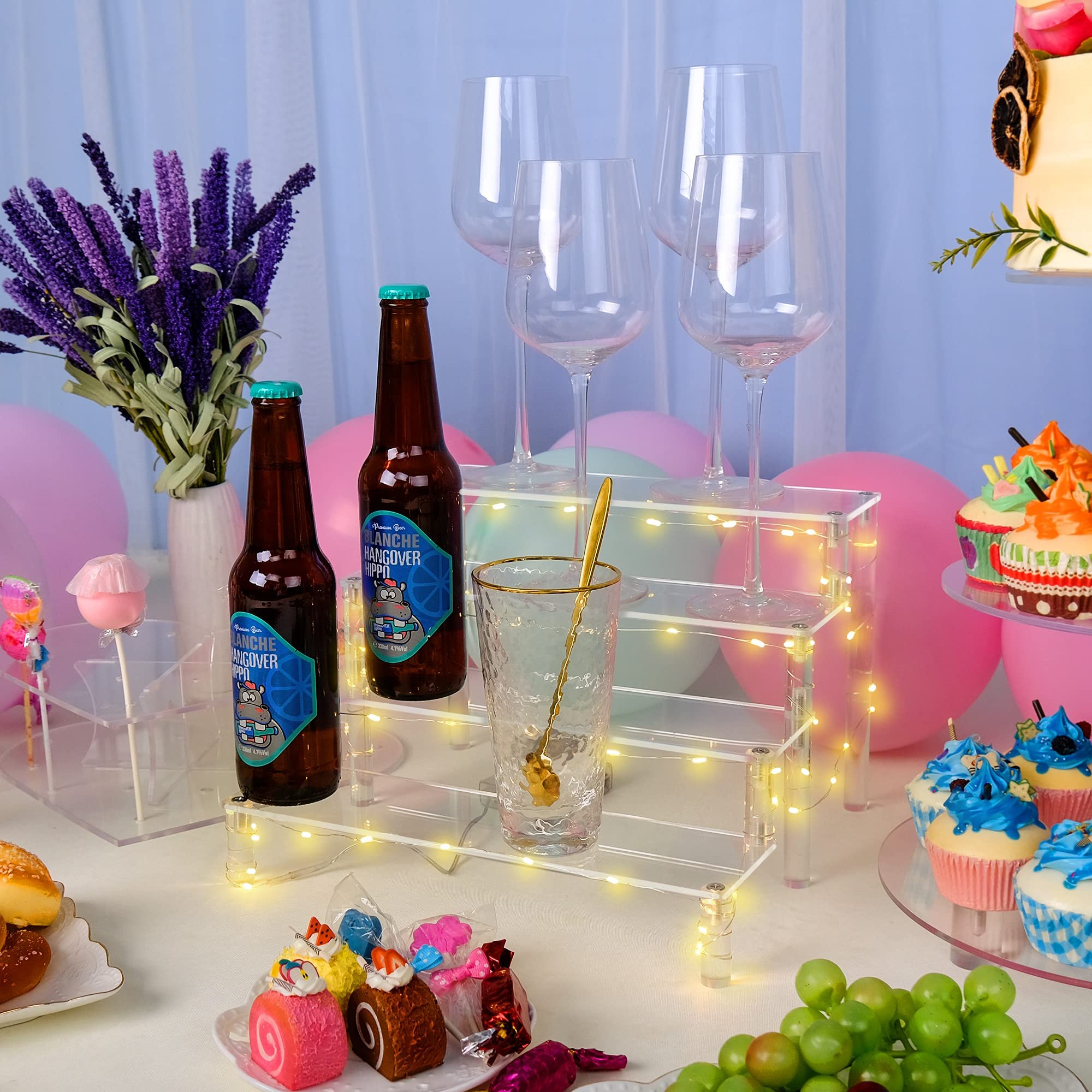 Factory wholesale 4 Tier cake decorating supplies Storage Holders Acrylic Display Shelf Cake Stand for Desserts Cosmetics