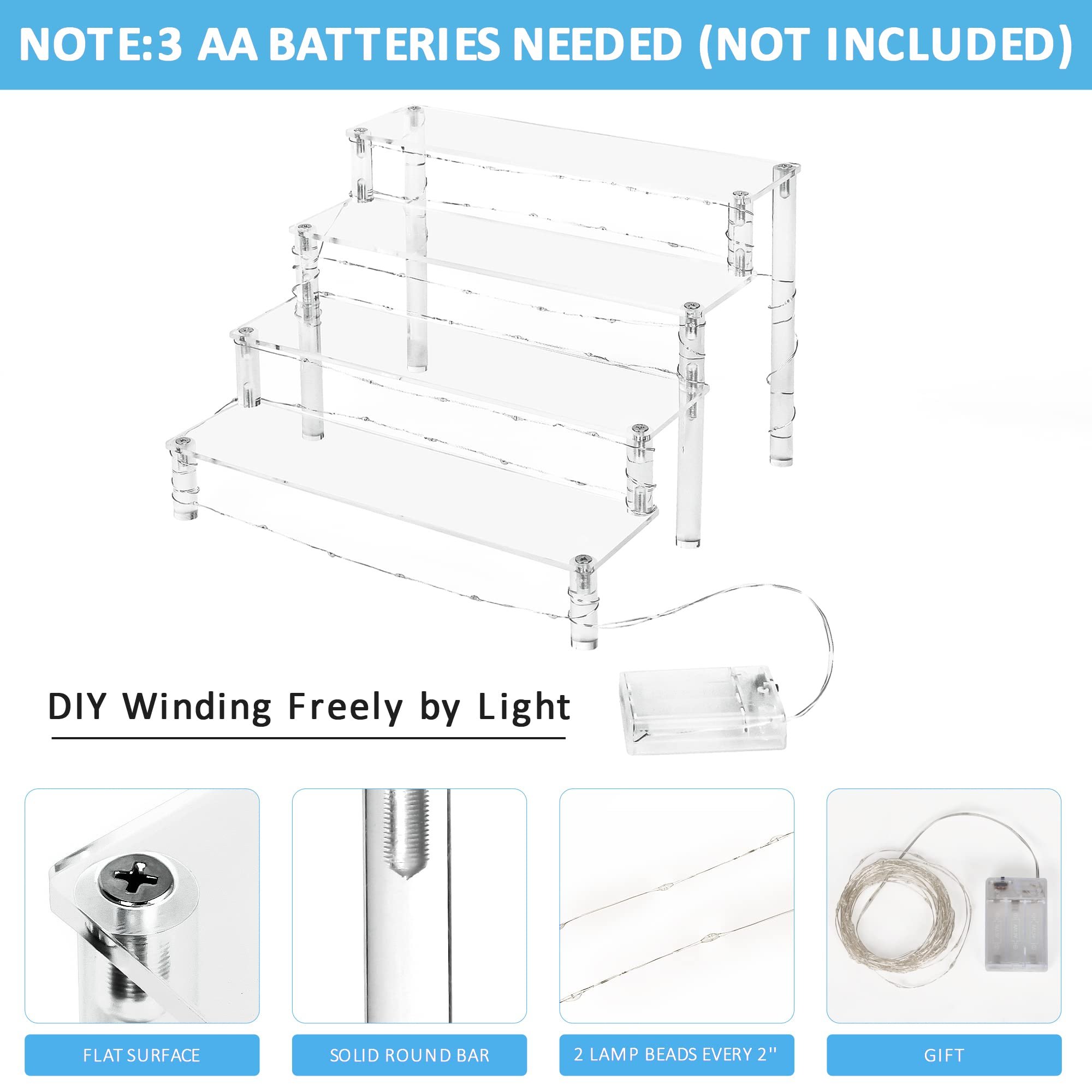Factory wholesale 4 Tier cake decorating supplies Storage Holders Acrylic Display Shelf Cake Stand for Desserts Cosmetics