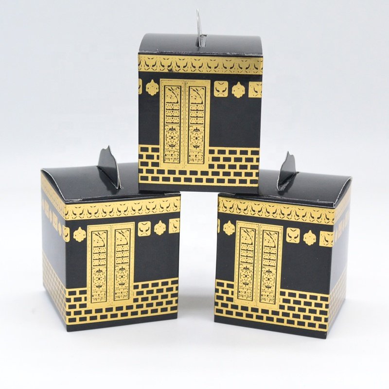 Mecca pilgrimage Kaaba design die cutting and gold foil Hajj favor box for Muslin festival supply