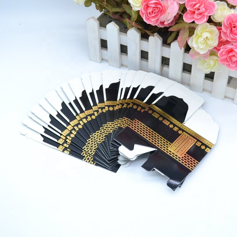 Mecca pilgrimage Kaaba design die cutting and gold foil Hajj favor box for Muslin festival supply