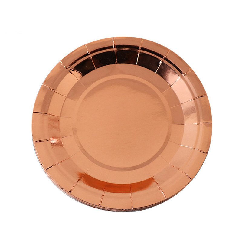 Disposable Plate Napkin Table Cloth Ivory Board Paper Theme Birthday Tableware Wedding Decoration Rose Gold Party Supplies