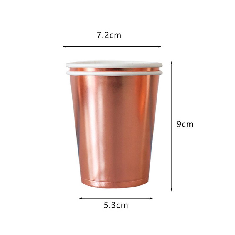 Disposable Plate Napkin Table Cloth Ivory Board Paper Theme Birthday Tableware Wedding Decoration Rose Gold Party Supplies