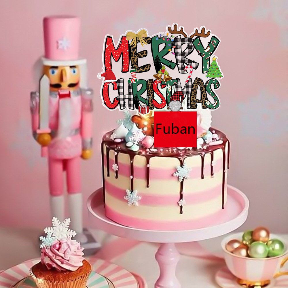 Custom Acrylic Cake Decorating Supplies-Merry Christmas Happy New Years Baking Cake Topper Party Thanksgiving Halloween