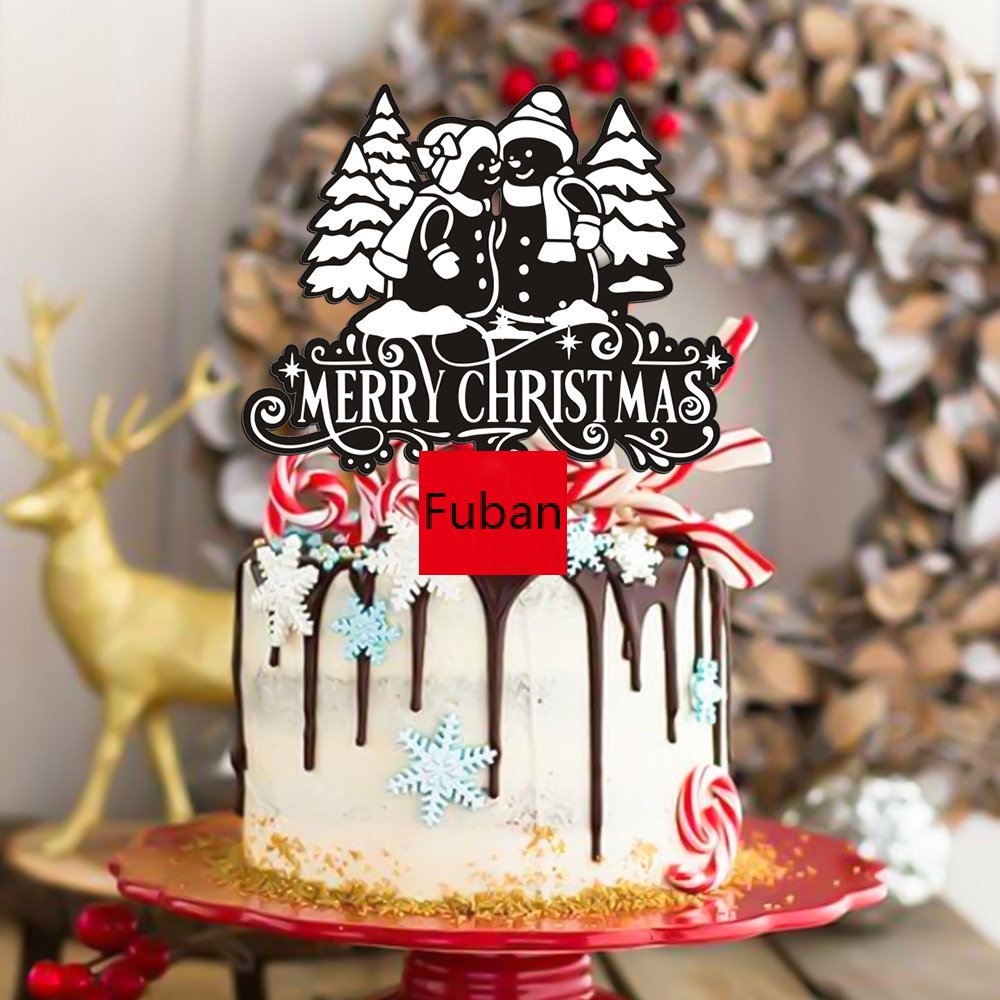 Custom Acrylic Cake Decorating Supplies-Merry Christmas Happy New Years Baking Cake Topper Party Thanksgiving Halloween