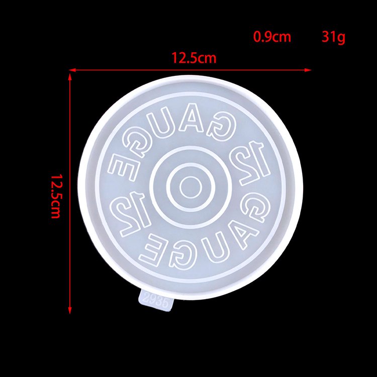YS Shotgun Shell Resin Coaster Mold Silicone DIY Art Crafts Jewelry Trinket Holder Plaster Tray Mould Home Decoration Tools