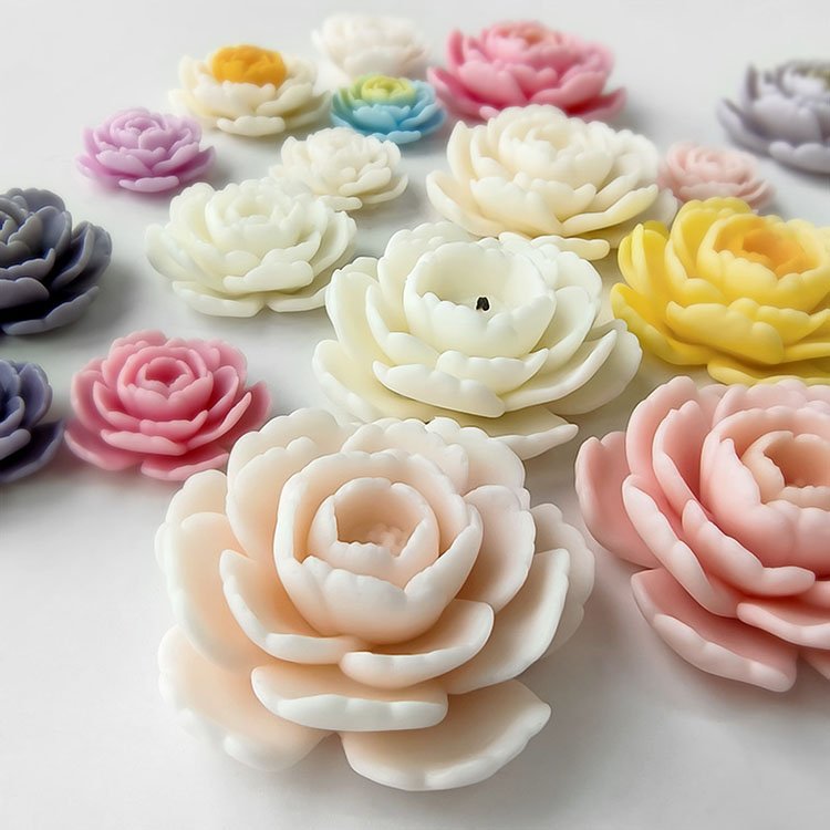 YS Camellia Flower Silicone Candle Mold Gypsum Resin Ornaments Crystal Decorations Casting Mould DIY Aromatherapy Candle Making