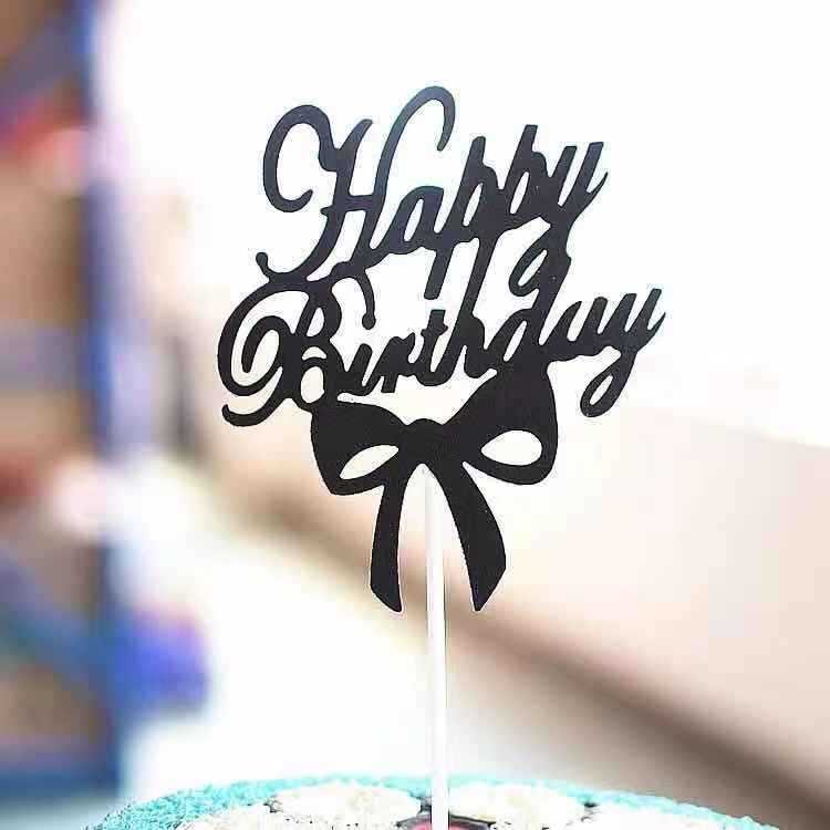 Paper Birthday Cake Decorating Supplies Rose red Gold Purple Paper Happy Birthday Letter Cake Decorations Cake Toppers Wholesale