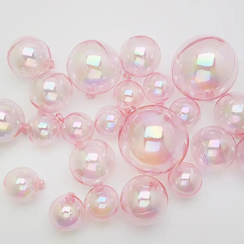 hot selling transparent plastic silver White pink color cake ball toppers for Wedding Anniversary and birthday party