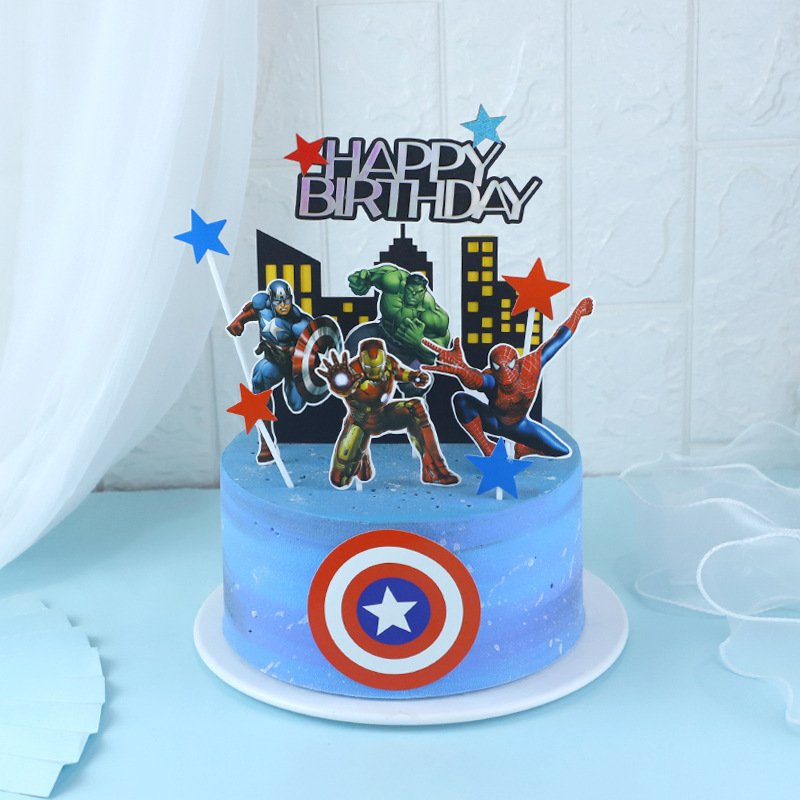 Spiderhero Happy Birthday Cake Topper Spider Theme Happy Birthday Cake Decoration For Boy Birthday Party Supplies