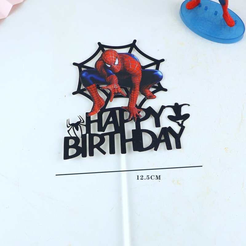 Spiderhero Happy Birthday Cake Topper Spider Theme Happy Birthday Cake Decoration For Boy Birthday Party Supplies