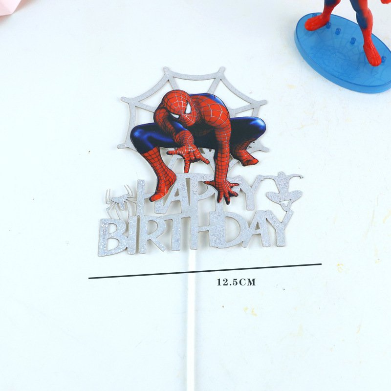 Spiderhero Happy Birthday Cake Topper Spider Theme Happy Birthday Cake Decoration For Boy Birthday Party Supplies
