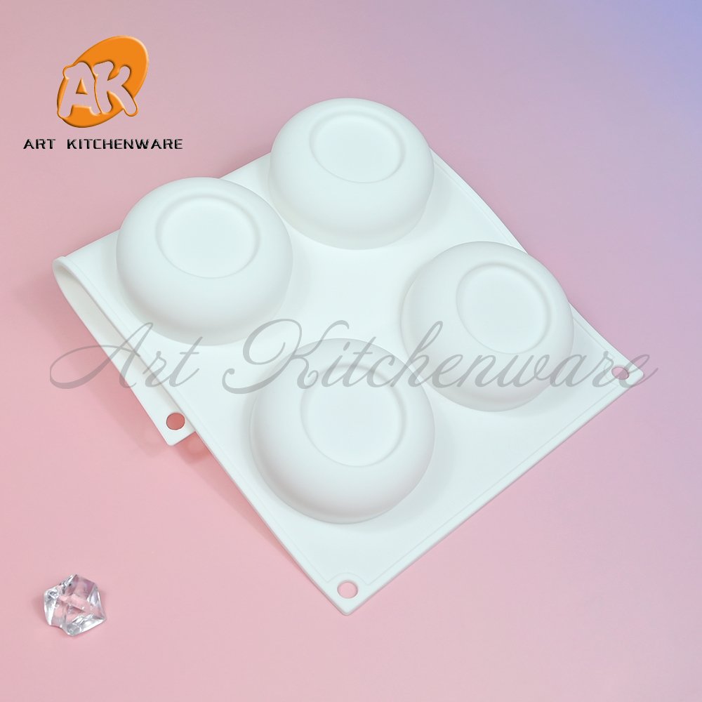 AK 6 Cavity Round Custom 3D Food Silicon Mousse Cake Molds Silicone Baking Chocolate Candle Mould Cake Decorating Tools MC-587