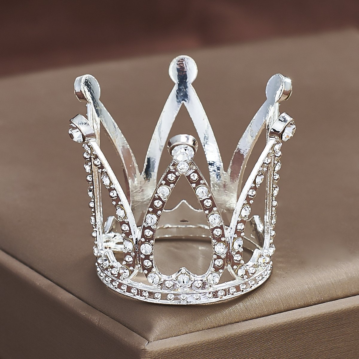 Mini Crown Rhinestone Tiara Cake Decorating Supplies for Baby Princess Tiny Queen Headpiece with Rhinestone Baby Shower Baking