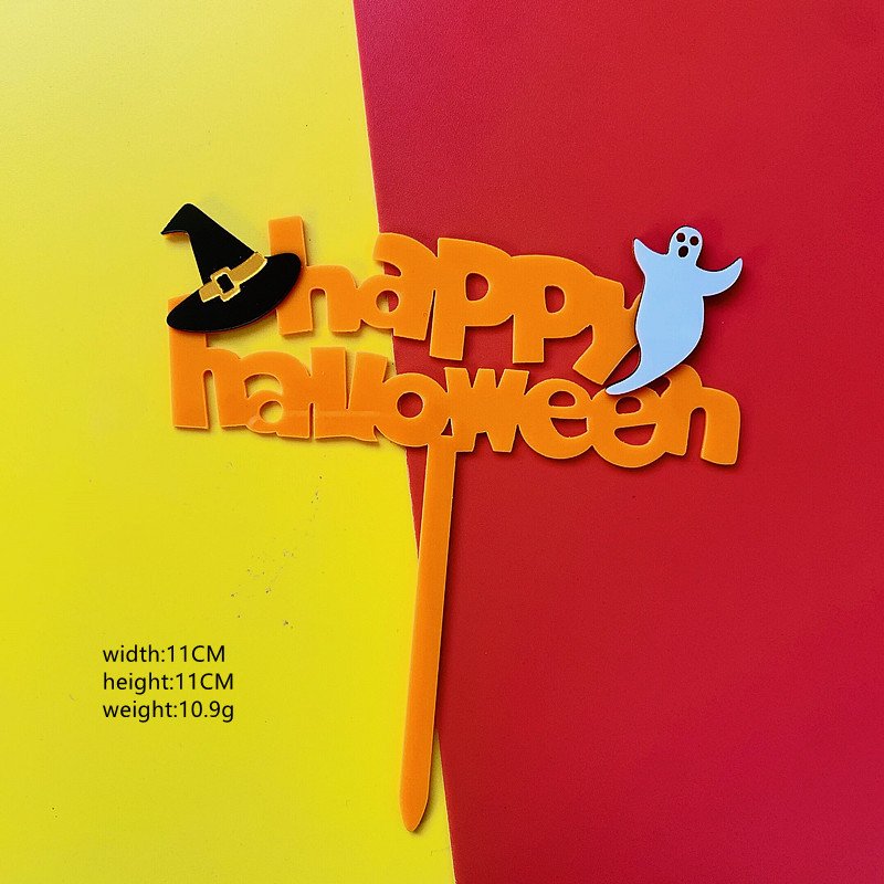 Happy Halloween Acrylic Cake Toppers Factory Supplied Party Supplies for Halloween Cake Decorations