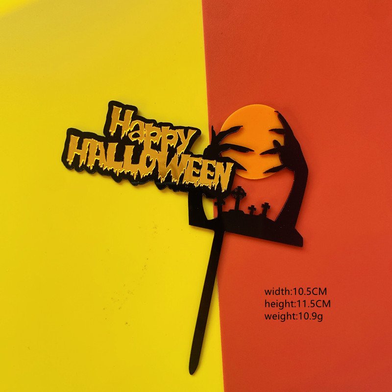 Happy Halloween Acrylic Cake Toppers Factory Supplied Party Supplies for Halloween Cake Decorations