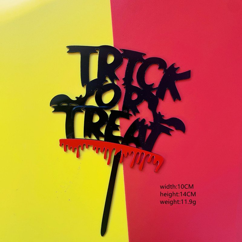Happy Halloween Acrylic Cake Toppers Factory Supplied Party Supplies for Halloween Cake Decorations