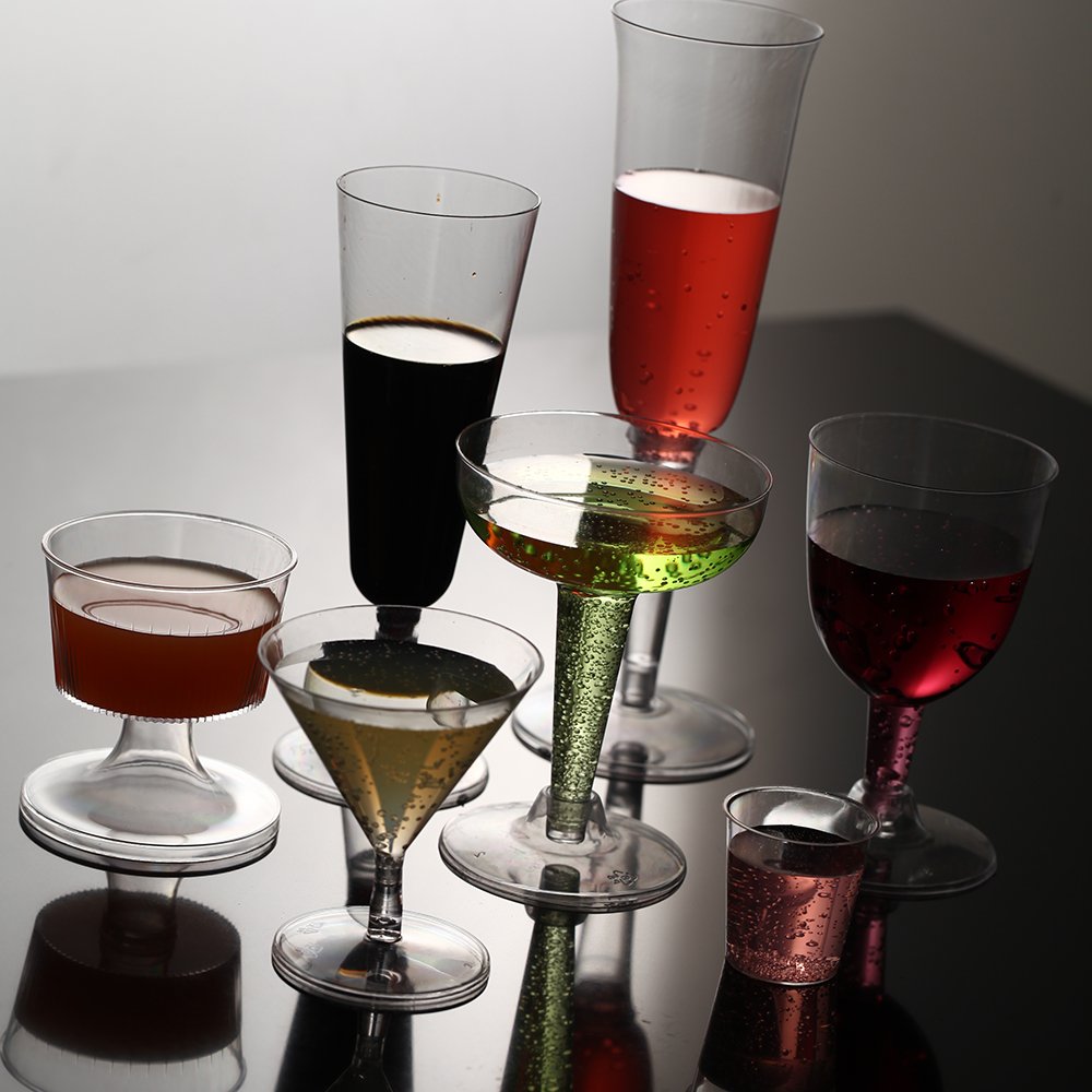 Dessert Cups with Lid Composable Cold Food Vegetable Fruit Salad Yogurt Cake Clear Pet Plastic Round Disposable Party Wine Glass