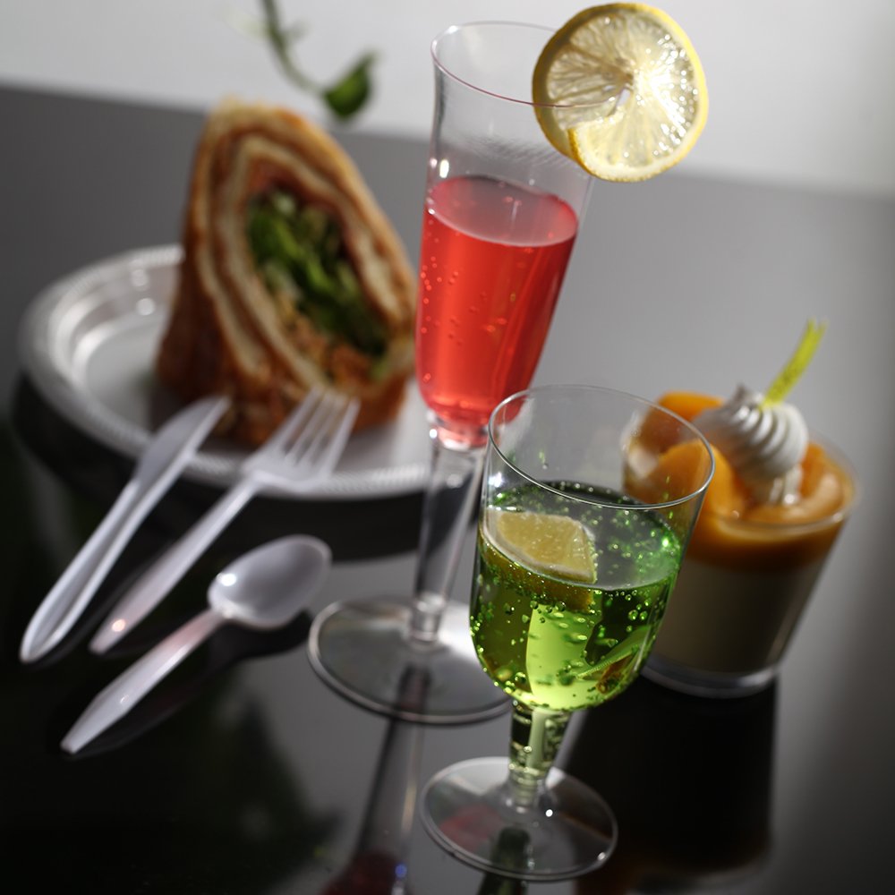 Dessert Cups with Lid Composable Cold Food Vegetable Fruit Salad Yogurt Cake Clear Pet Plastic Round Disposable Party Wine Glass