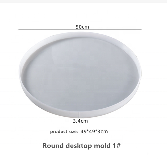 DLR974 Round Tray Molds Silicone Coaster Resin Tray Mold Silicone DIY Mould for Making Table Mat Writing Board Supplies