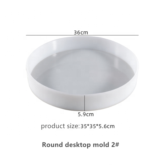 DLR974 Round Tray Molds Silicone Coaster Resin Tray Mold Silicone DIY Mould for Making Table Mat Writing Board Supplies