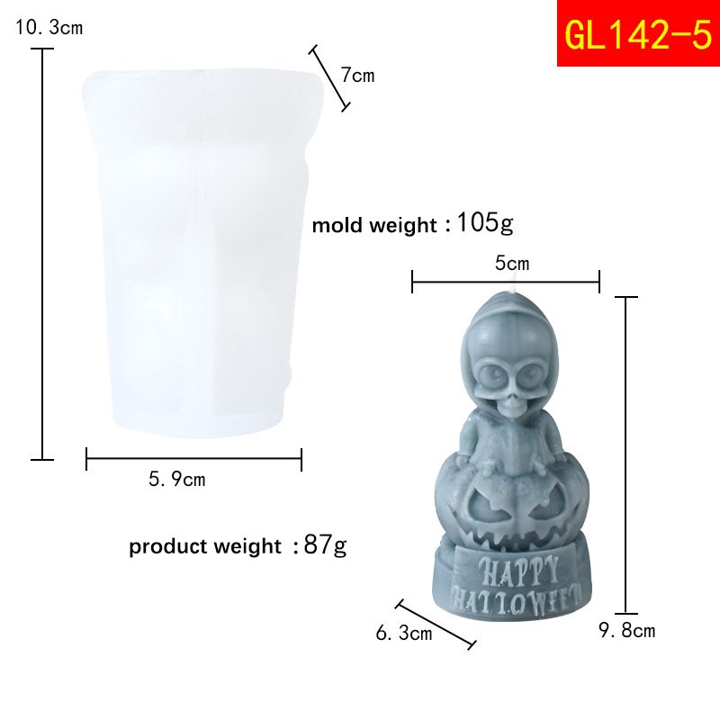 New Halloween Ghost Scented Candle Silicone Mold DIY Pumpkin Shape Creative Decoration Abrasives Factory Supply Festival Molds