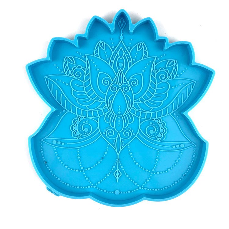 YS DIY Moon Lotus Square Round Tray Mold Coaster Silicone Resin Casting Plaster Mould Casting Home Decoration Custom Mould Tools