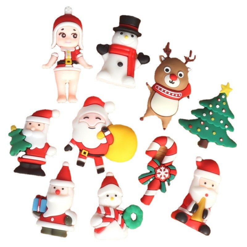 Homesun Merry Christmas Cake Decoration Supplies Santa Claus Elk Snowman Christmas Tree Socks Dessert Cake Plugin Toppers