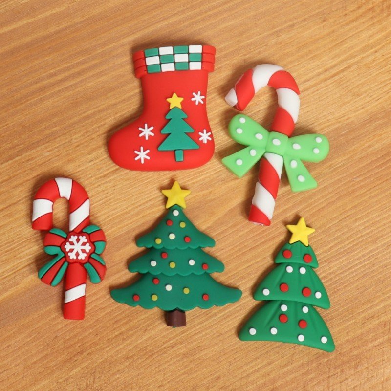 Homesun Merry Christmas Cake Decoration Supplies Santa Claus Elk Snowman Christmas Tree Socks Dessert Cake Plugin Toppers