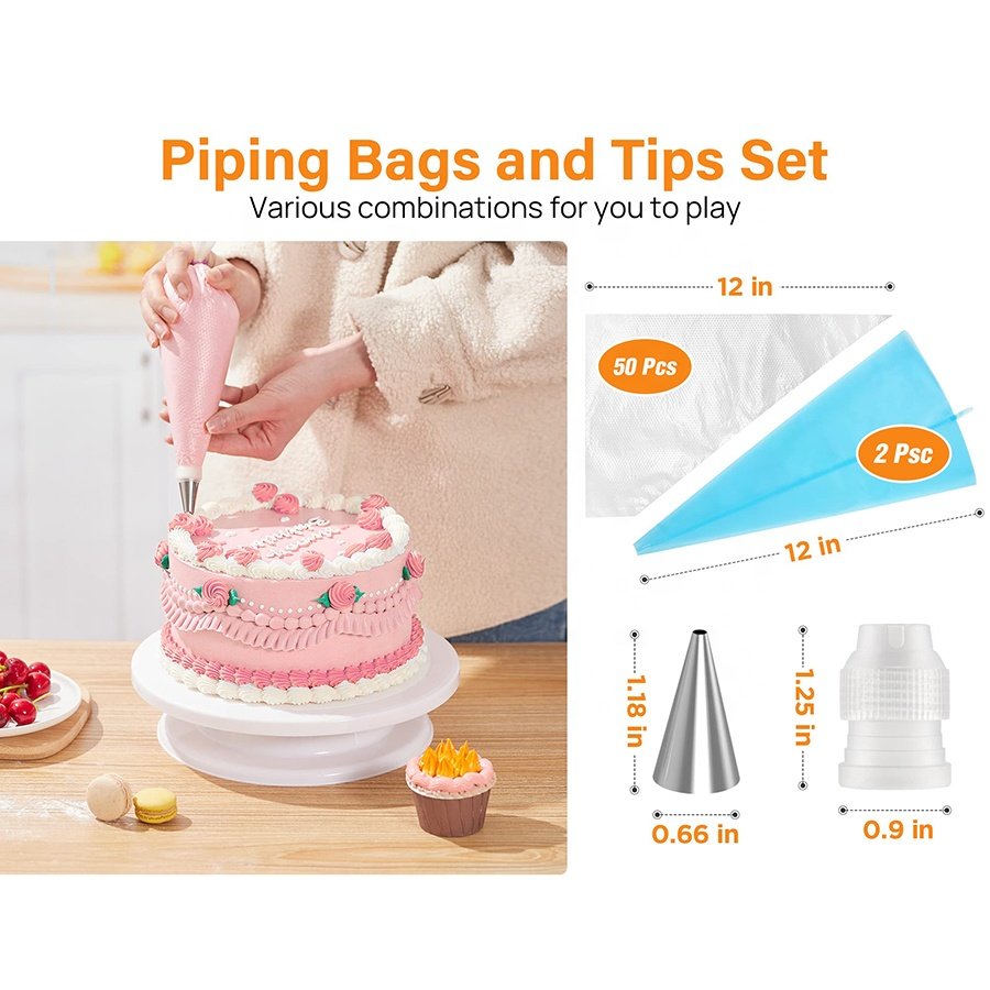 WINKITCHEN icing piping tips turntable baking tools cake decorating supplies baking pastry cake tool cake topper decoration kit