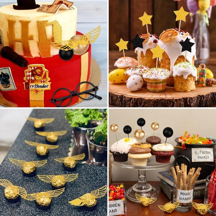 Magical Wizard Birthday Cake Topper Wizard Cupcake Picks for Kids Baby Shower Birthday Magical School Party Supplies