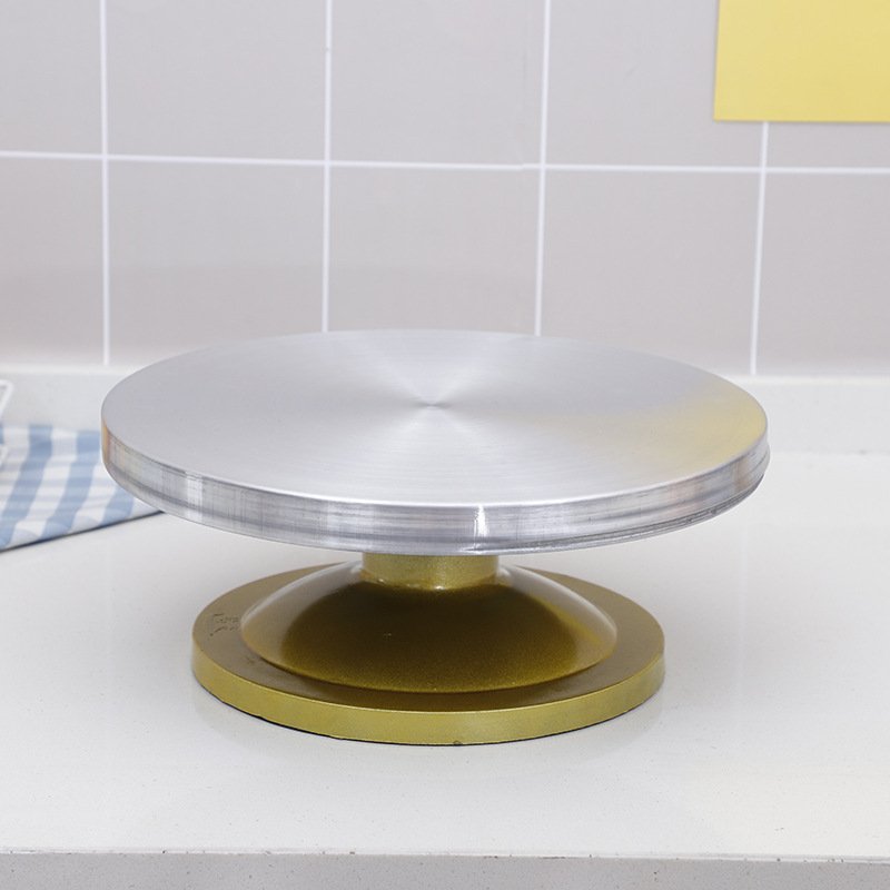 Premium Quality Carbon Steel Cake Turntable for Baking Pastry Tools S M L Round Rotating Cake Stand with High Borosilicate Glass