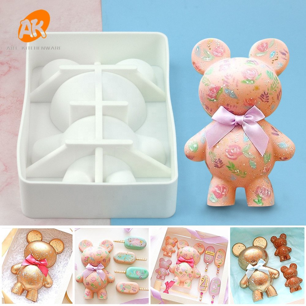 AK Bear Shape Silicone Mousse Cake Molds for Bakery Pastry Baking Tools Chocolate Moulds Cake Tools MC-308/MC-318