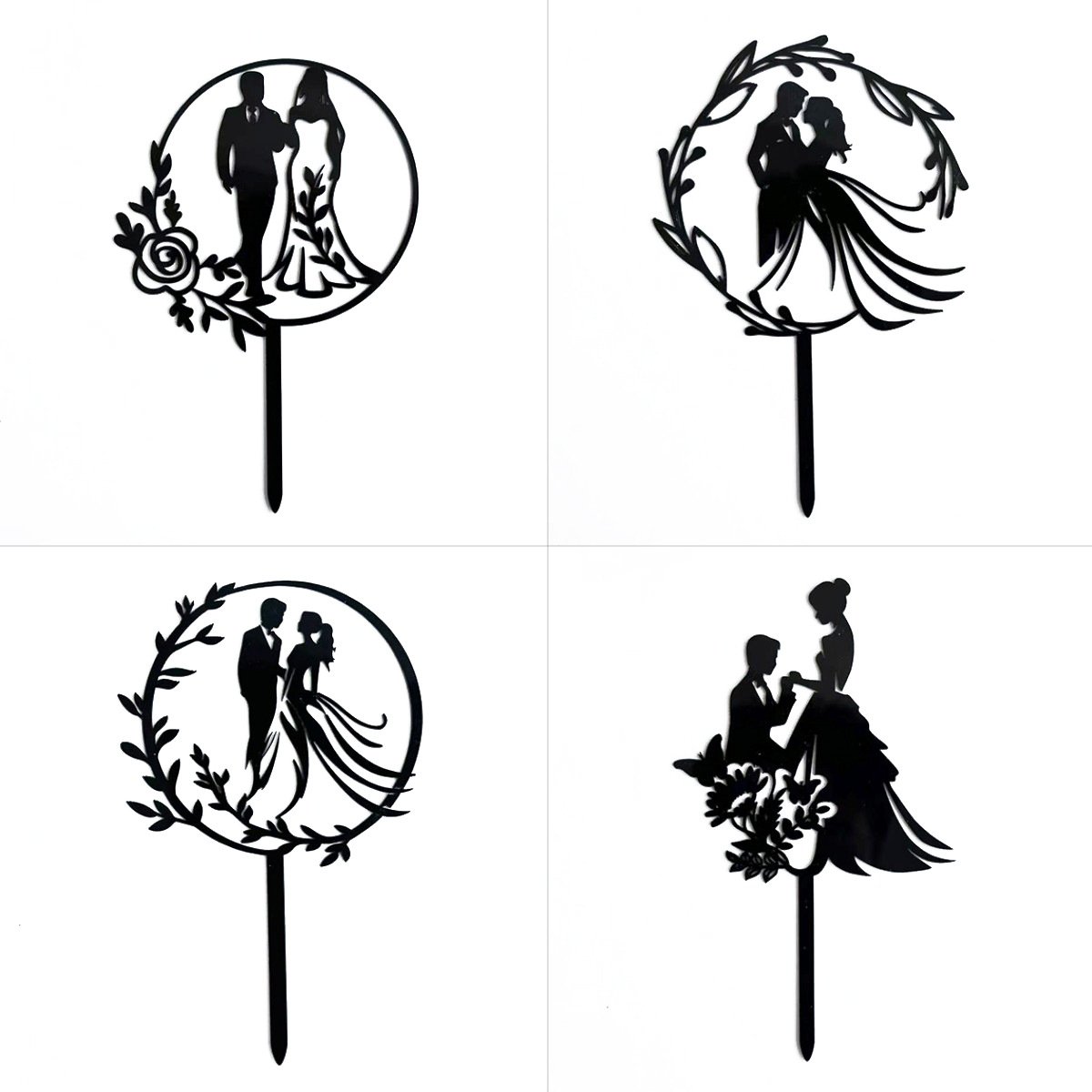 New wedding cake topper cake decoration supplies bride to be Mr&Mrs black acrylic wedding anniversary cake accessories topper