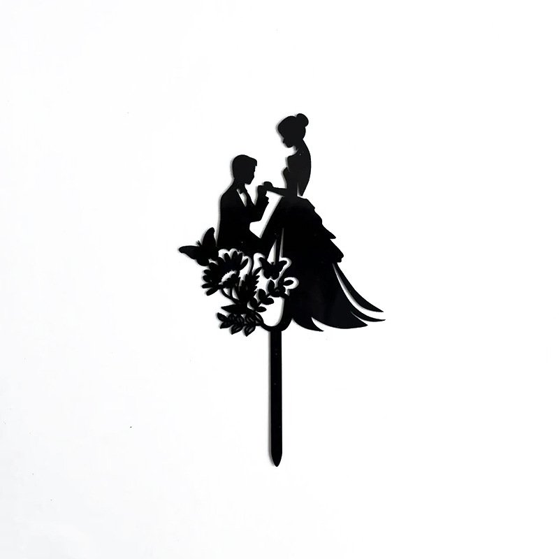 New wedding cake topper cake decoration supplies bride to be Mr&Mrs black acrylic wedding anniversary cake accessories topper