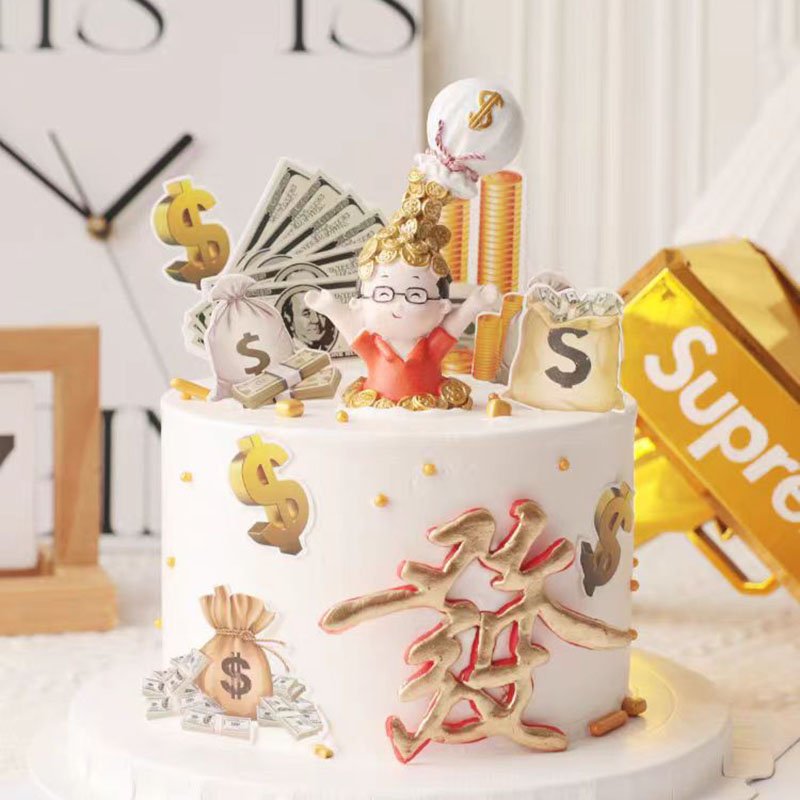 Creative Happy Birthday Cake Top Dollar logo cake decoration for birthday party supplies dessert table decoration accessories