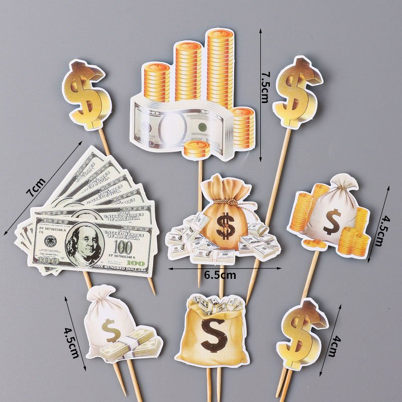 Creative Happy Birthday Cake Top Dollar logo cake decoration for birthday party supplies dessert table decoration accessories