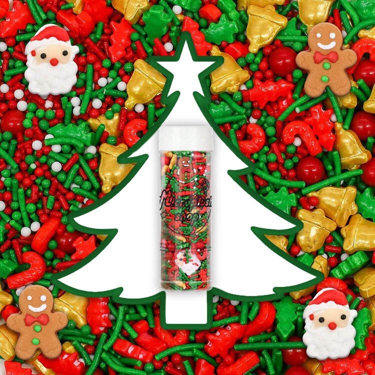 Santa Claus Sprinkles ChristmasJimmies Red and Green Sprinkle Edible Christmas Cake Sprinkle for Cookie Baking Decorating