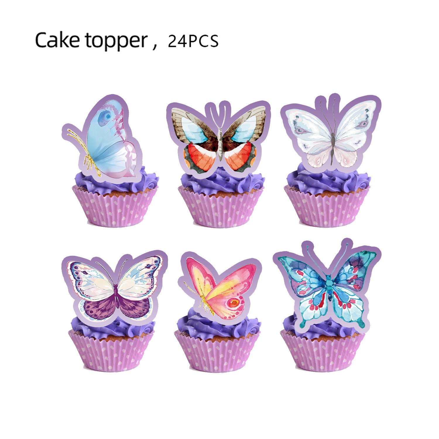 Butterfly Party Tableware Set Disposable Paper Plates Set Dinner Picnic Outdoor Plate Cup Disposable Party Supplies Kits