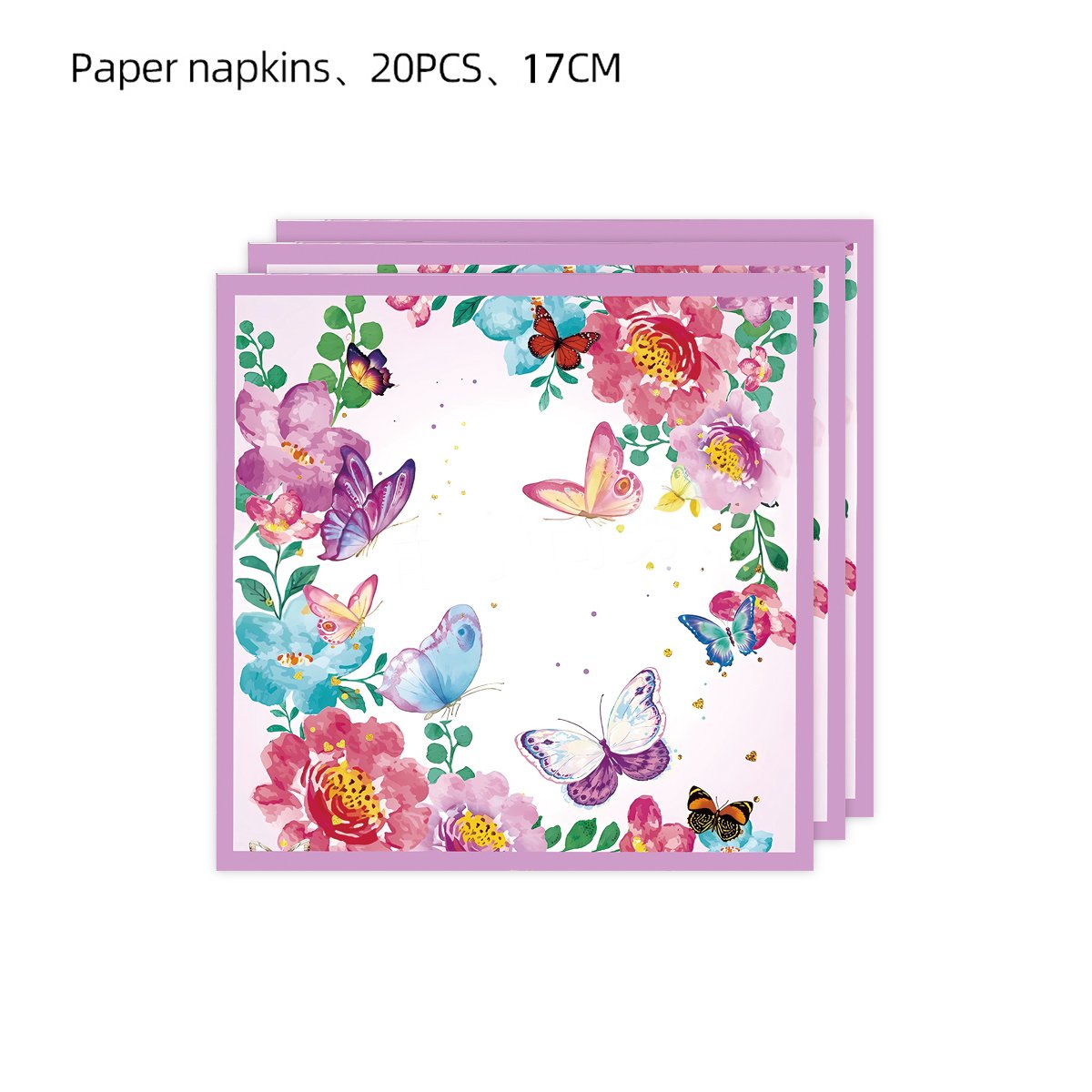 Butterfly Party Tableware Set Disposable Paper Plates Set Dinner Picnic Outdoor Plate Cup Disposable Party Supplies Kits